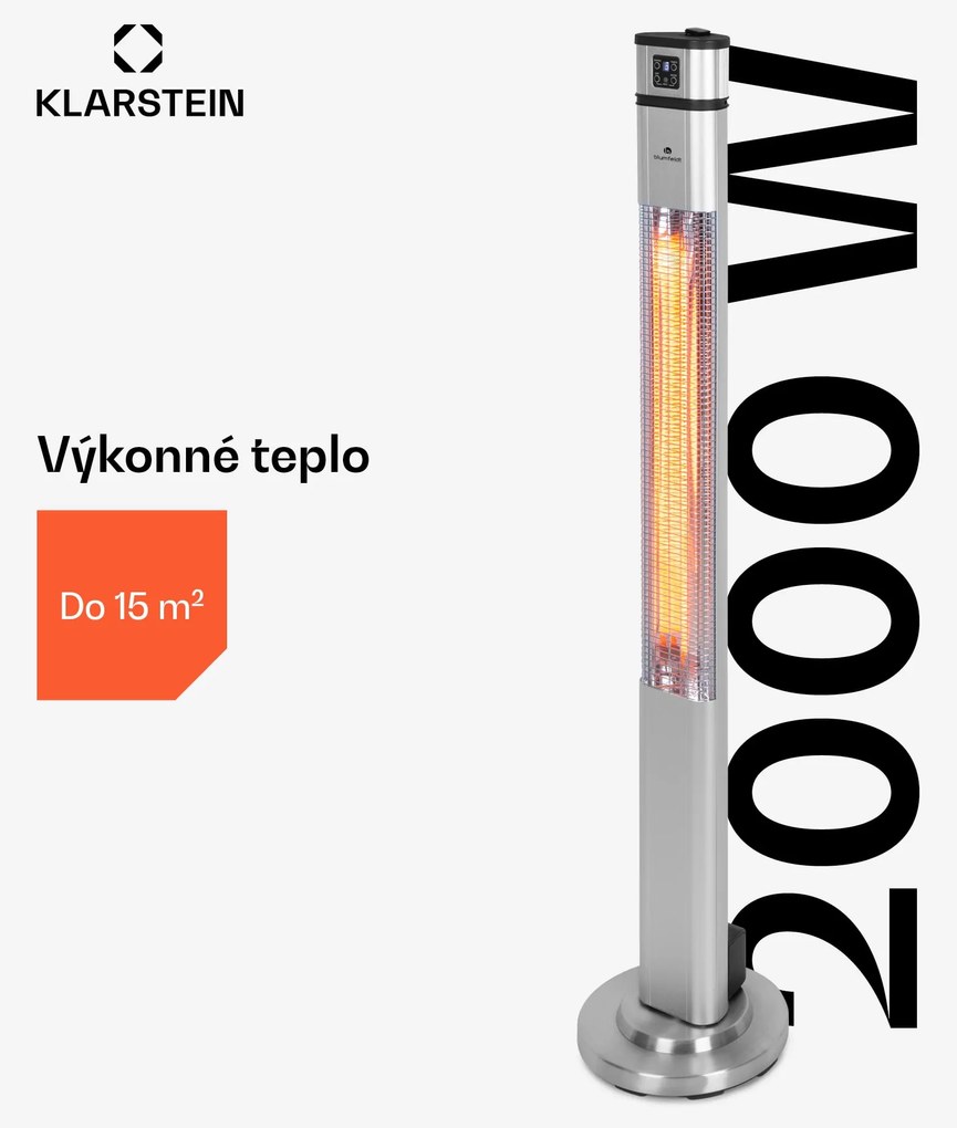 Blumfeldt Heat Guru Plus, infračervený ohrievač, 2000 W, 3 stupne ohrevu, diaľkový ovládač, strieborný