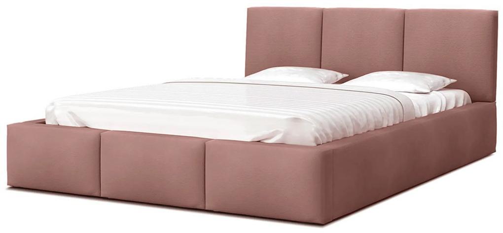 GM Čalúnená manželská posteľ s úložným priestorom Izabela - ružová Rozmer: 180x200