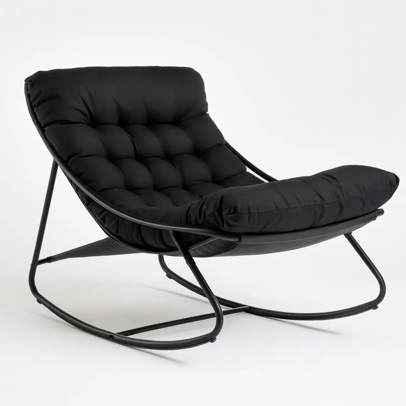 Hojdacie záhradné kreslo na terasu alebo do obývačky, čierne AURORA