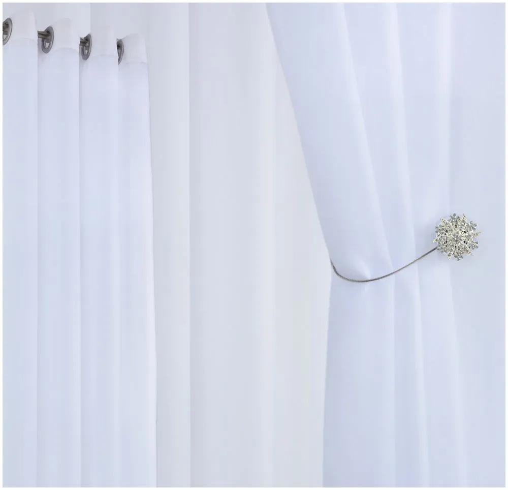 Dekorstudio Jednofarebná záclona - Biela - vlastný rozmer Uchytenie závesu: Dekoračné krúžky antracitové, Šírka záclony: 900cm