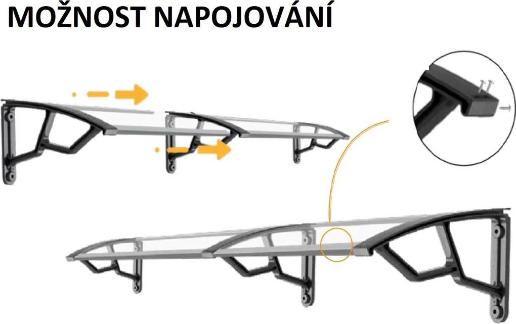ARTPLAST Vstupná strieška 50 × 120 cm, dymová