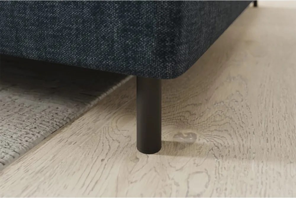 Modrá zamatová rozkladacia/s úložným priestorom rohová pohovka (pravý roh/do L) Barea – ELTAP