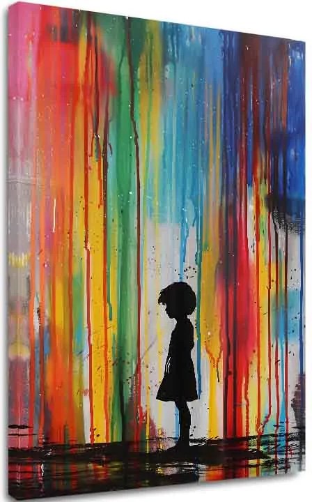 Obraz Rainbow Silhouette na plátne | Maľovaná štruktúra