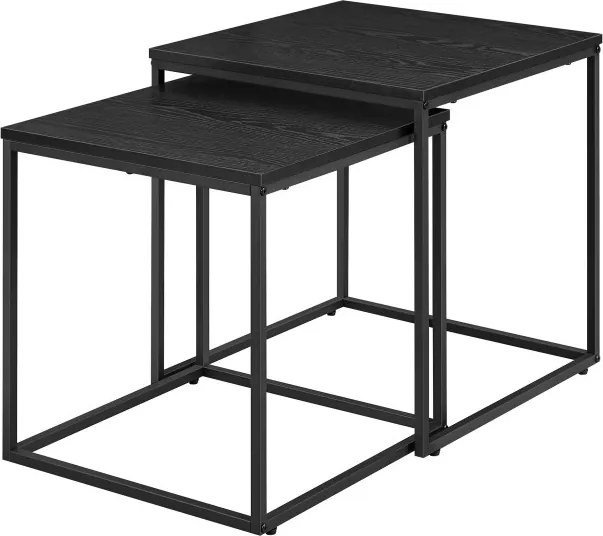 Sada 2 konferenčných stolíkov LOFT čierna / čierne nohy