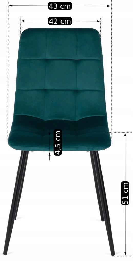 PROXIMA.store - Čalúnená jedálenská stolička PERU FARBA: zelená, FARBA NÔH: čierna
