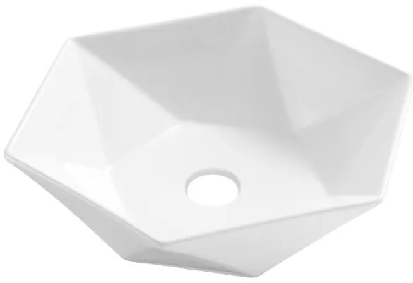 Invena Naksos, umývadlo na dosku 54x54 cm, biela, INV-CE-55-001-C