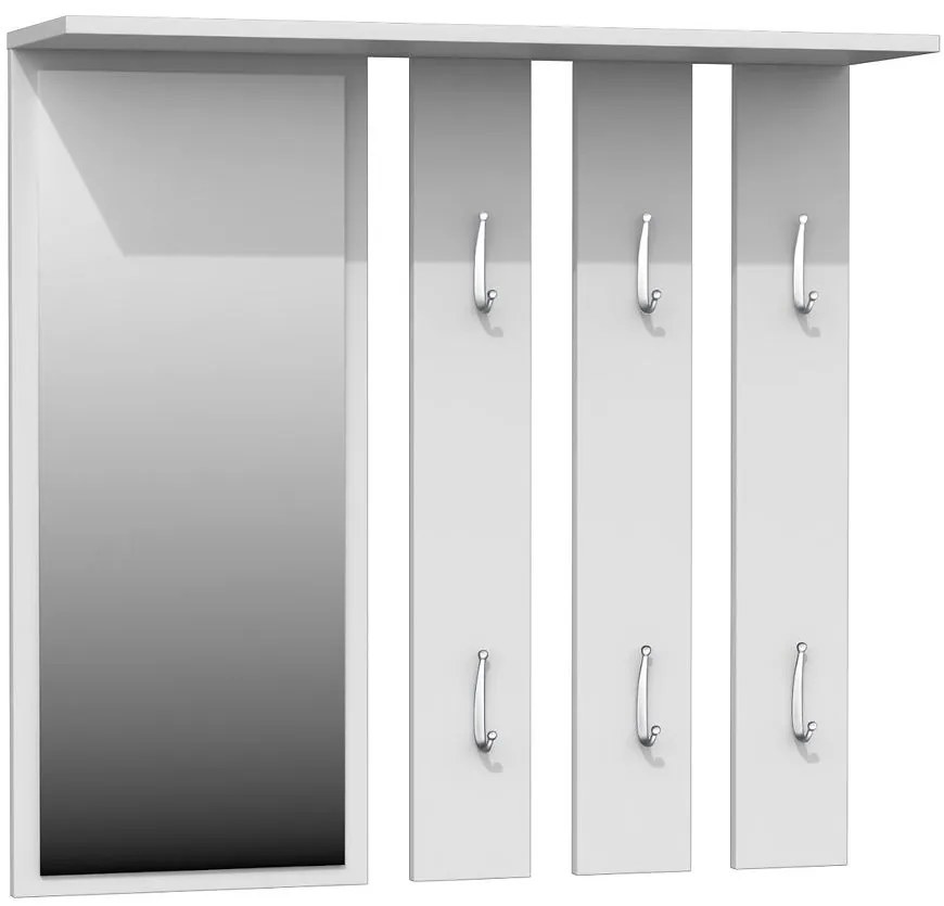 Vešiaková stena Opal biela mat