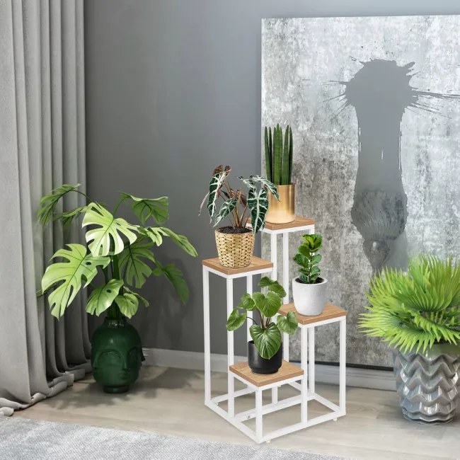 Stojan na kvety MORGEN CRAFT biely