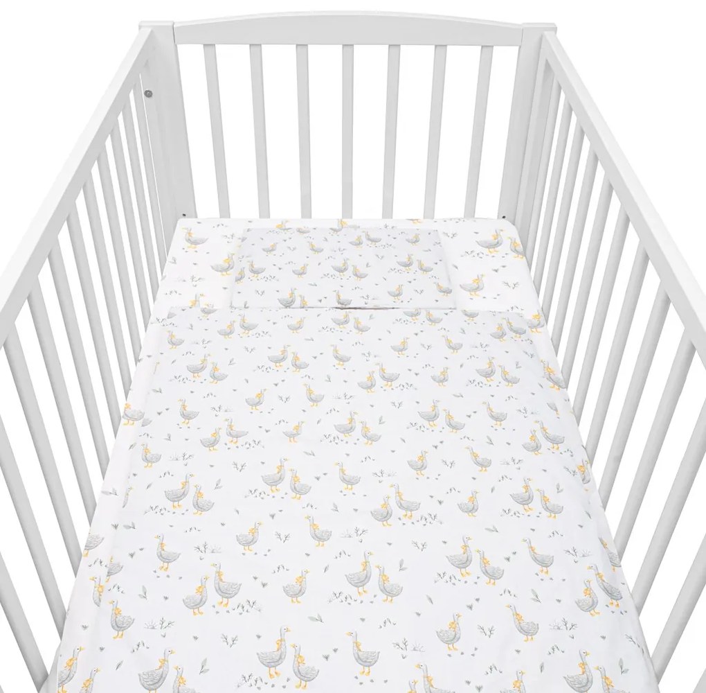 Bavlnený set do postieľky s výplňou New Baby Husičky 90x120 cm