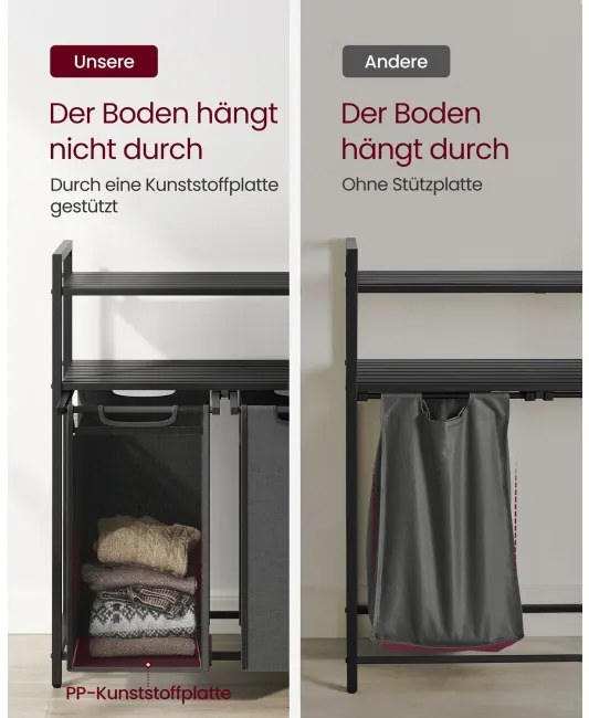 Kôš na bielizeň s 2 policami BLH211G01