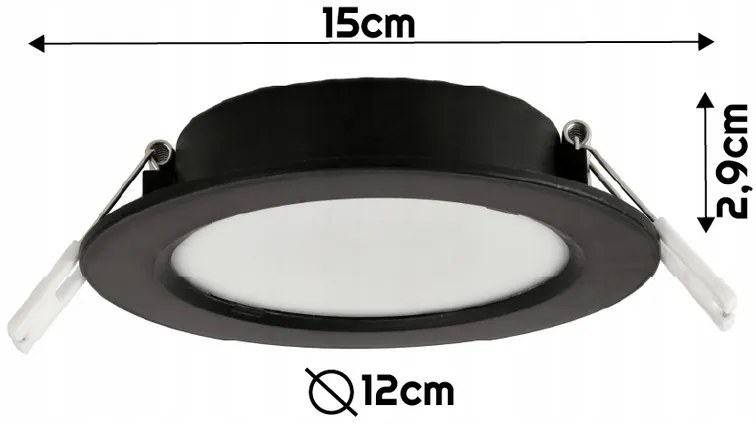 BERGE LED panel zapustený okrúhly 6W - 660lm - 4000K - čierny