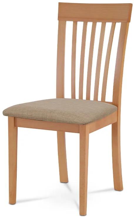 Jedálenská drevená stolička CREMA – buk, béžový poťah