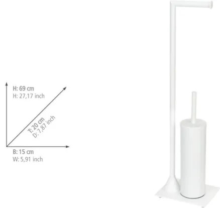 WENKO 26072100 - WC kefa HELLA 15x69 cm biela