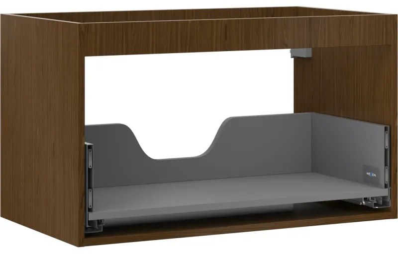 Mexen Box-A, závesná skrinka 80 cm, 1 zásuvka, orech, 91AX0-0800-470-1-86