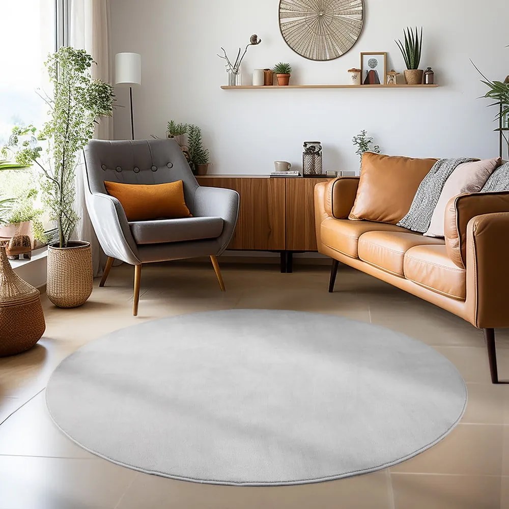 Svetlosivý prateľný okrúhly koberec ø 120 cm Sky – Ayyildiz Carpets