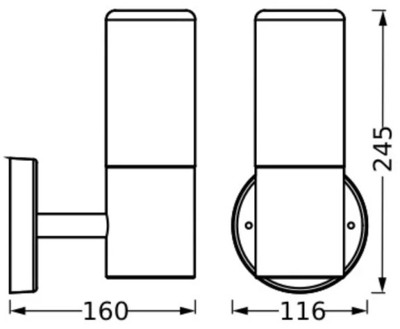 Ledvance - Vonkajšie nástenné svietidlo FIGO CYLINDER 1xE27/20W/230V IP44