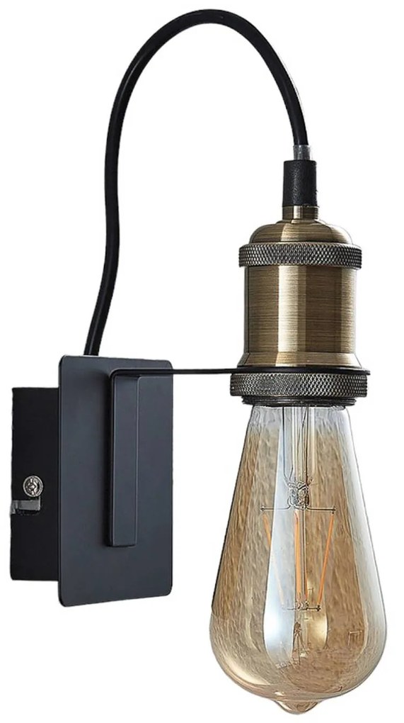 Vintage nástenná lampa Aurella, staromosadzná