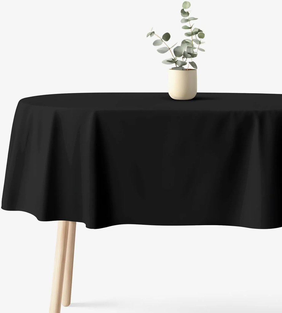 Goldea oválny obrus 100% bavlnené plátno - čierny 140 x 280 cm