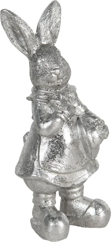 Veľkonočné dekorácie strieborného králika métallique - 6 * 6 * 13 cm
