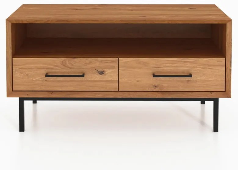 TV stolík z dubového dreva v prírodnej farbe 90x50 cm Abies - The Beds
