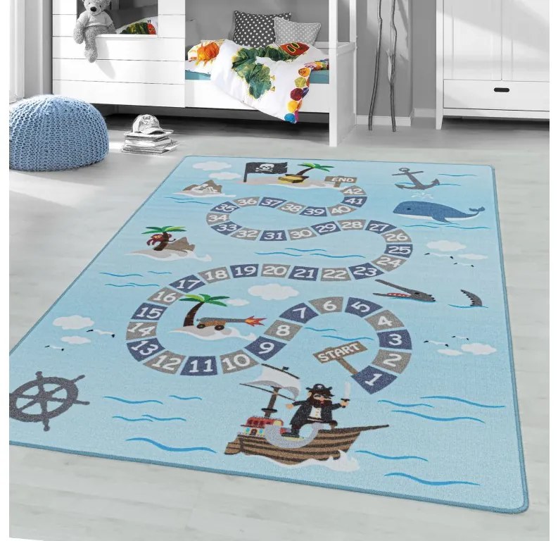 Ayyildiz Detský kusový koberec PLAY 2908, Modrá Rozmer koberca: 80 x 120 cm