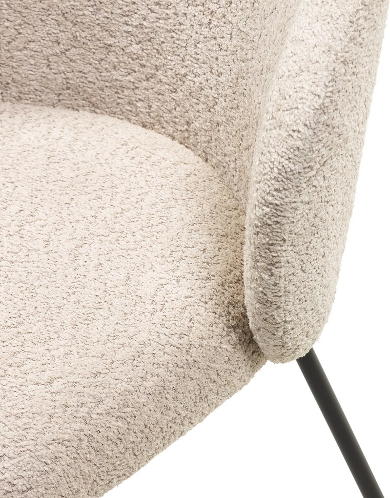 Jedálenská stolička LARISA buklé béžová/čierna