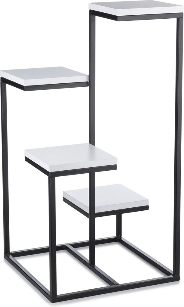 STOJAN NA KVETINÁČ KASKADA 79X40X40 CM ČIERNA/BIELA