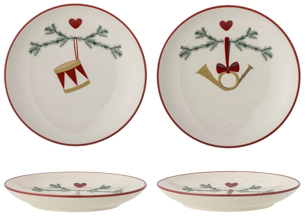 Bloomingville Kameninový tanier Yule Nature Bubon