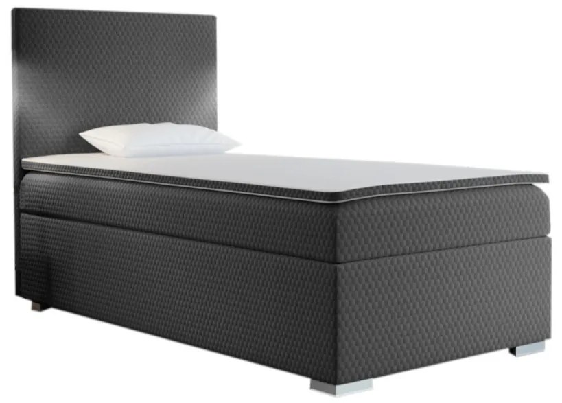 Čalúnená posteľ boxspring ICON + topper, 90x200, sawana pik honey 05, ľavá