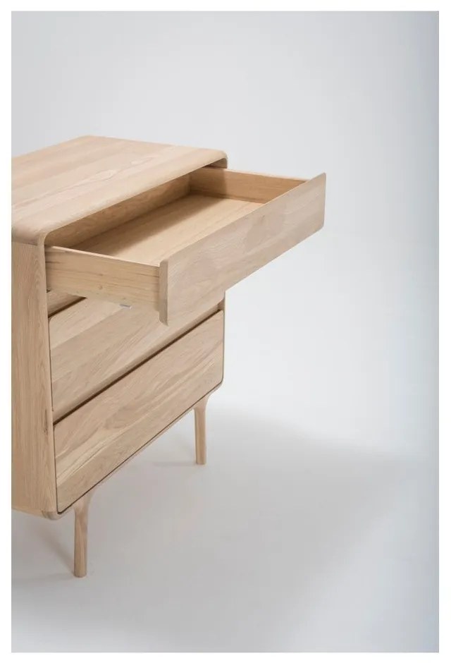Komoda z masívneho dubového dreva s 3 zásuvkami Gazzda Fawn