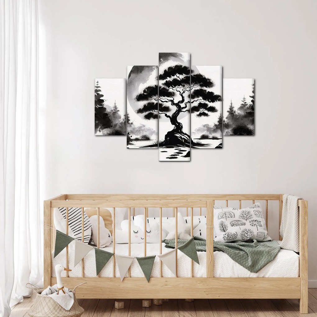 Obraz – Čiernobiela bonsai (150x105 cm)