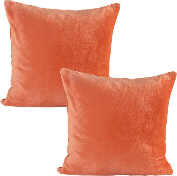 Súprava 2 ks obliečok na vankúšiky z mikroplyšu korálové 40 x 40 cm