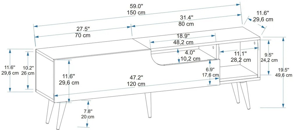 TV stolík Alba Atlantic Pine
