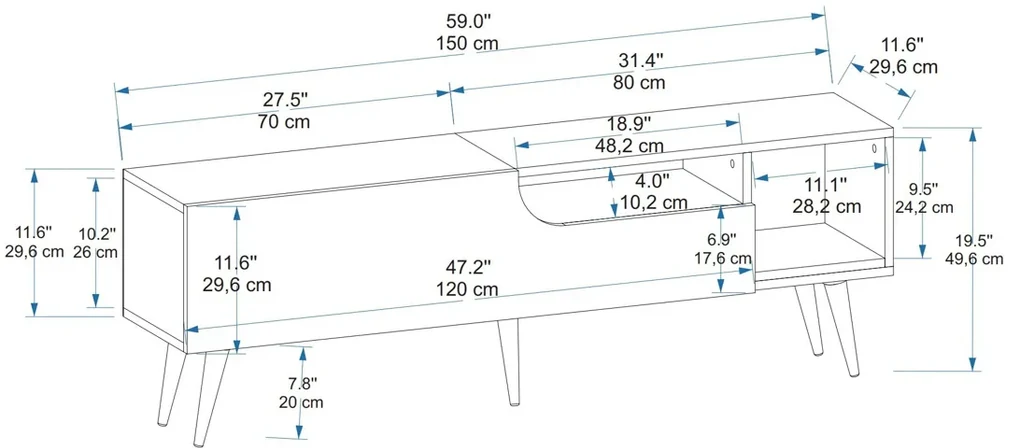 TV stolík Alba Atlantic Pine