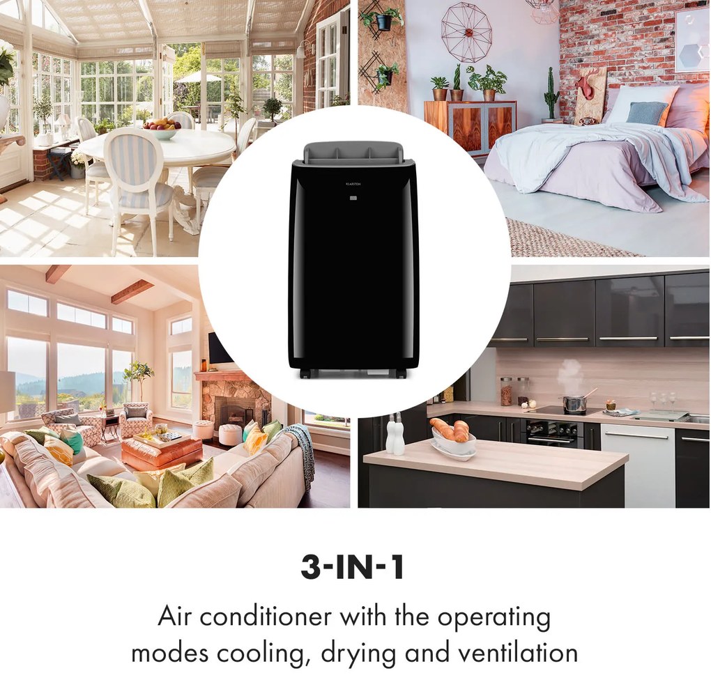 Klarstein Grandbreeze Pro 14K, mobilná klimatizácia 3 v 1, 460 m³/h, 14 000 BTU/1,65 kW