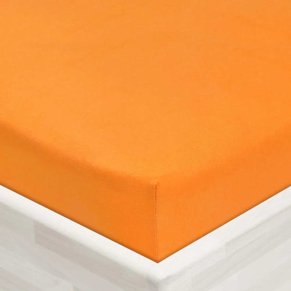 Jersey napínacie prestieradlo JR-006 Oranžové 180 x 220 - výška 20 cm