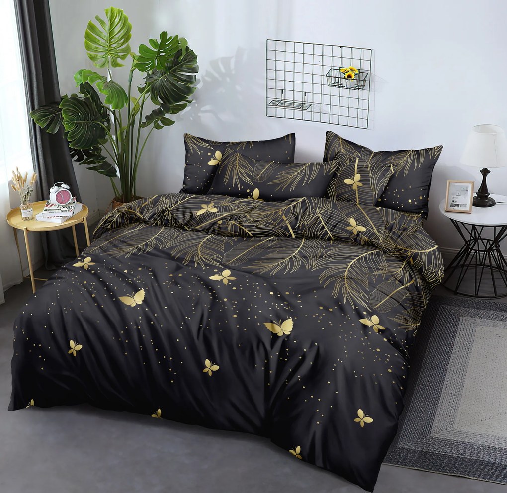 Obliečky z mikrovlákna VISATA čierne Rozmer obliečky: 2 ks 70 x 90 cm | 200 x 220 cm
