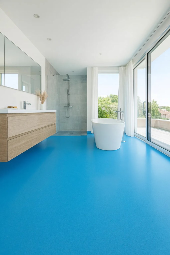 PVC podlaha - lino Flexar Nerok 2249 Brooklyn Blue, na mieru, šíře 2m,4m, modrá, bez podkladu, chodba / predsieň, Gerflor