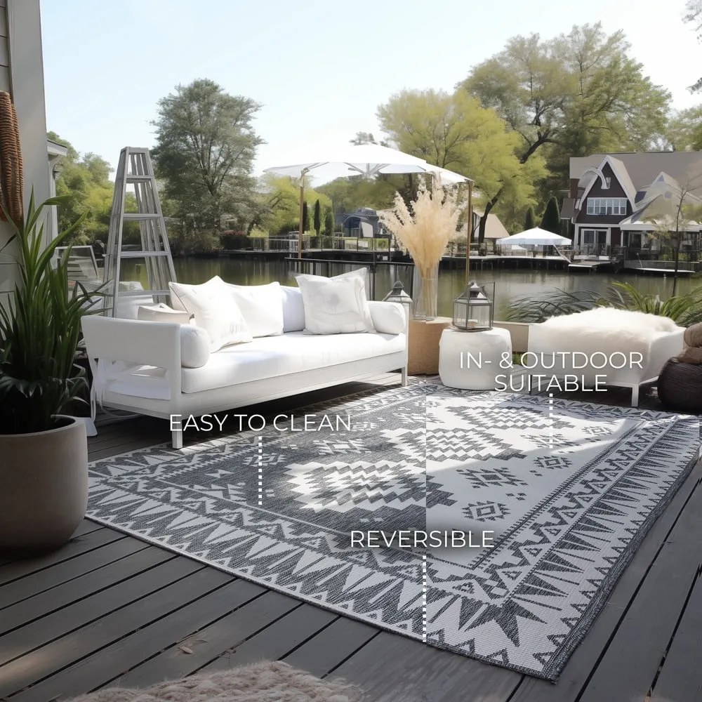 Krémovo-sivý vonkajší koberec 160x230 cm Gemini – Elle Decoration