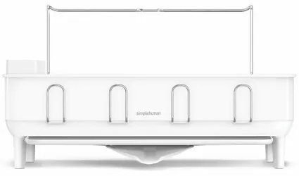 Simplehuman Odkvapkávač riadu s oceľovým rámom na poháre, biela