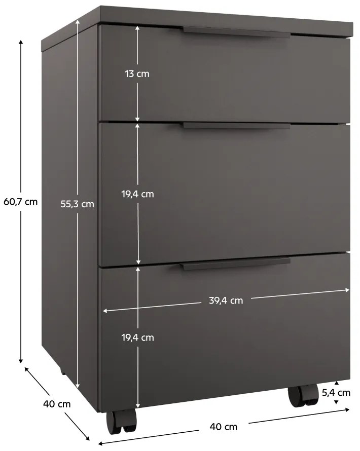ADAPO 06 komoda na kolieskach, antracitová