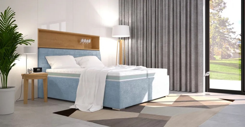 Posteľ Rita 180x200 cm, svetlo modrá látka