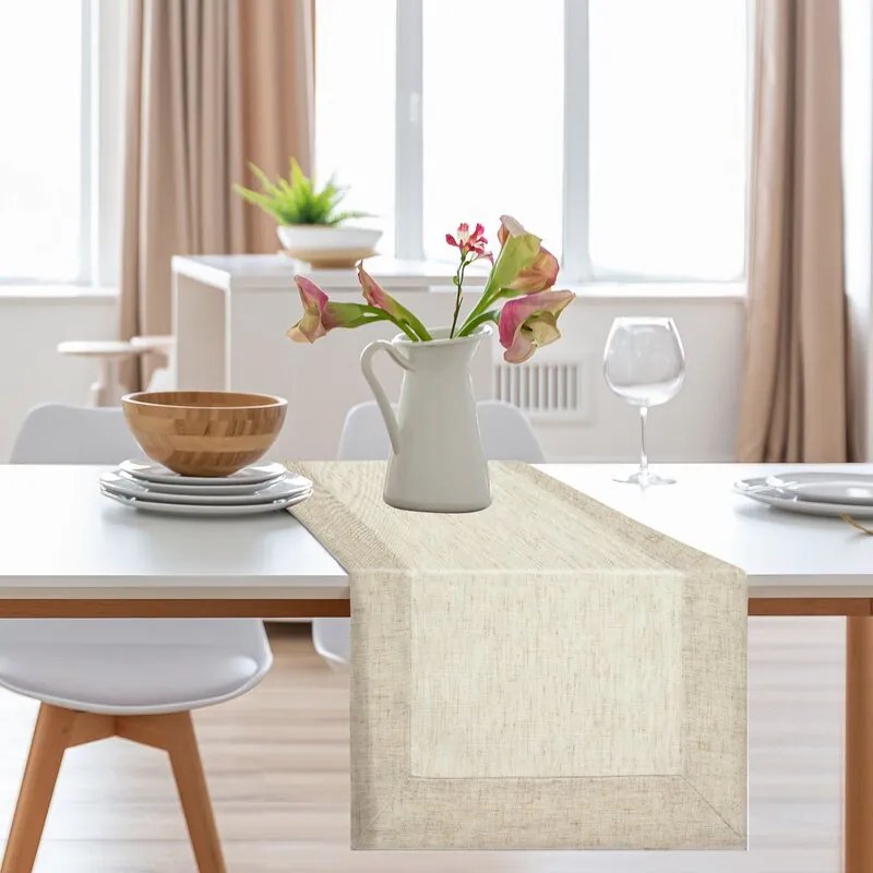 Dekorstudio Behúň na stôl s prídavkom ľanu KAREN 40 x 140 cm