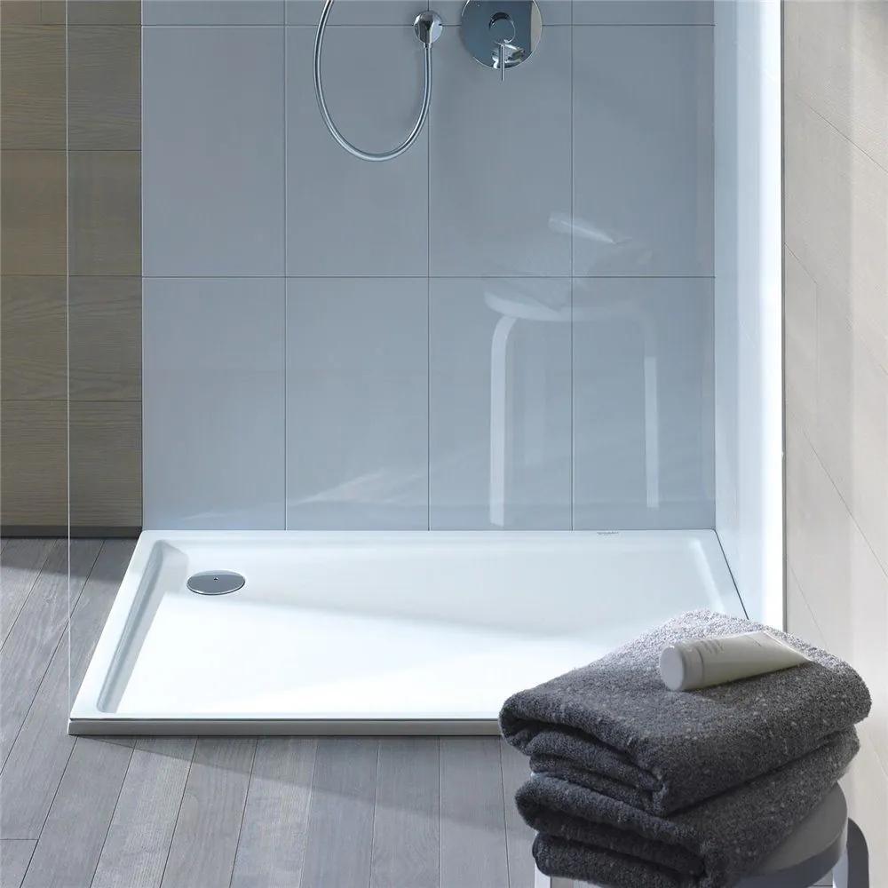DURAVIT Starck Slimline štvorcová sprchová vanička zo sanitárneho akrylátu, 1000 x 1000 x 50 mm, biela, 720116000000000