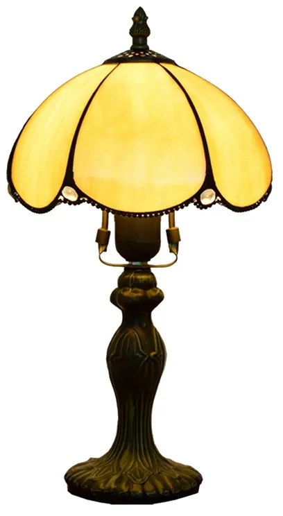 Tiffany stolová lampa Empir 103 - Huizhou Oufu Lighting v.36xš.20, sklo/kov,40W