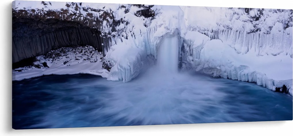 Obraz vodopádu v zime (120x50 cm)