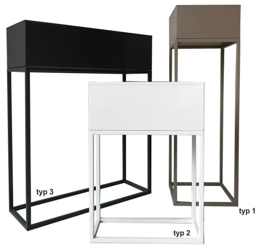 Multifunkčný kovový kvetináč, biela, INDIZE TYP 2 WL4214