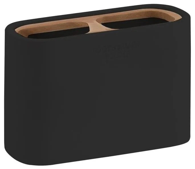 Gedy - Stojanček na zubné kefky NINFEA čierna/bambus