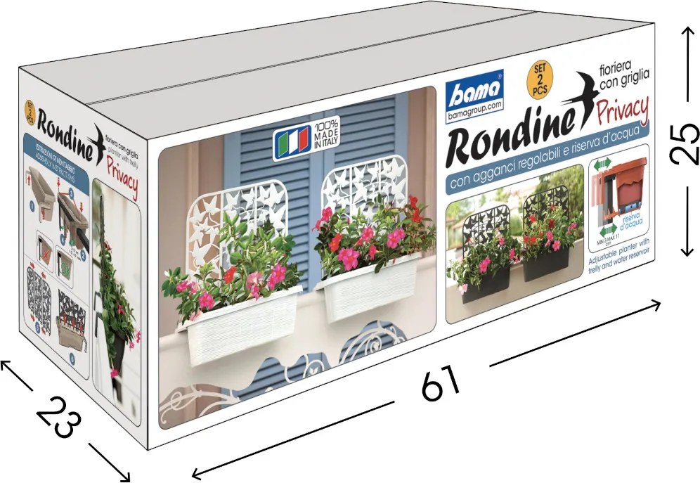 BAMA Hrantík Rondine Balcony sada 2ks, antracit