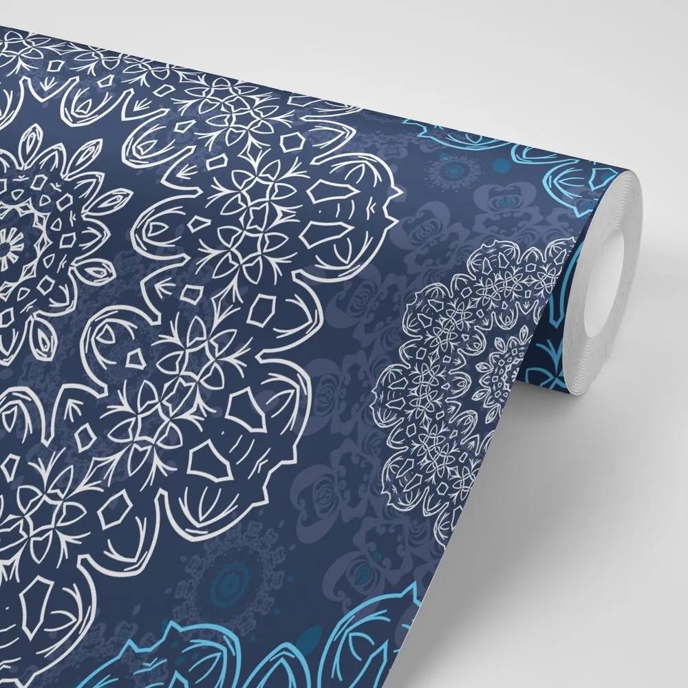 Tapeta modrá Mandala s abstraktným vzorom - 300x200